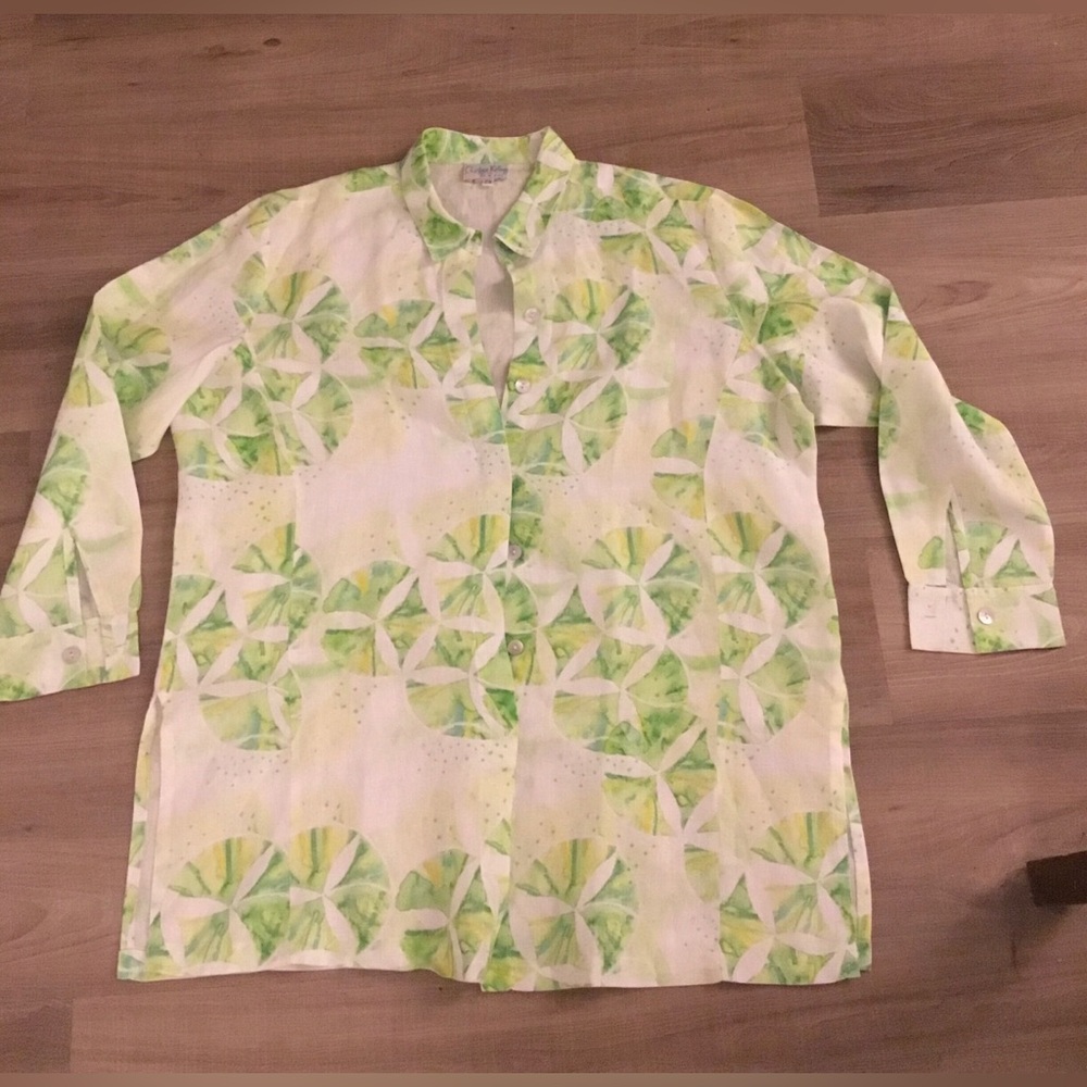 NWOT CHARLOTTE KELLOGG Barbara Top 100% Linen - SZ 2X